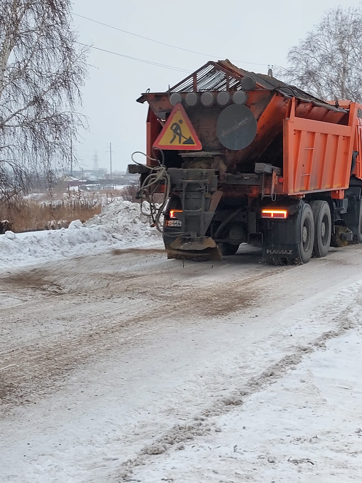 Дорожные работы в Новоомском.